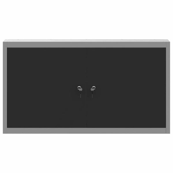 Шкаф за инструменти с рафт Черен и Сив 50 x 20 x 55 см