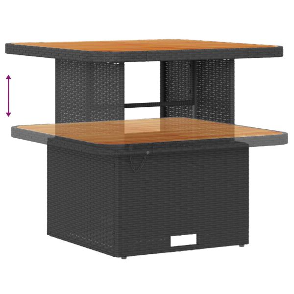 Градински Софа Комплект 10 pcs Черен и кафяв полиратан