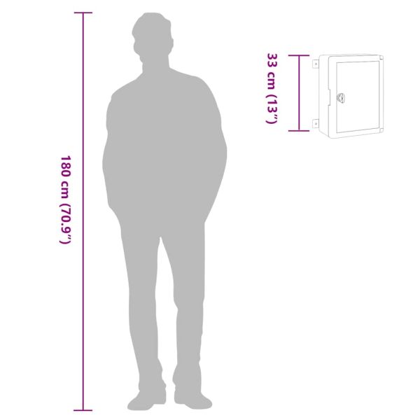Контролен шкаф Сив 47 x 20 x 60 см ABS пластмаса