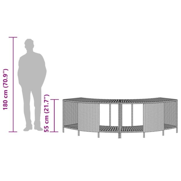 Рафтове за съхранение за гореща вана 2 бр черен полиратан