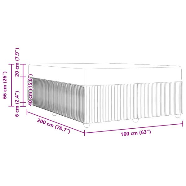 Рамка за легло с матрак Светлосиво 160 x 200 cm текстил