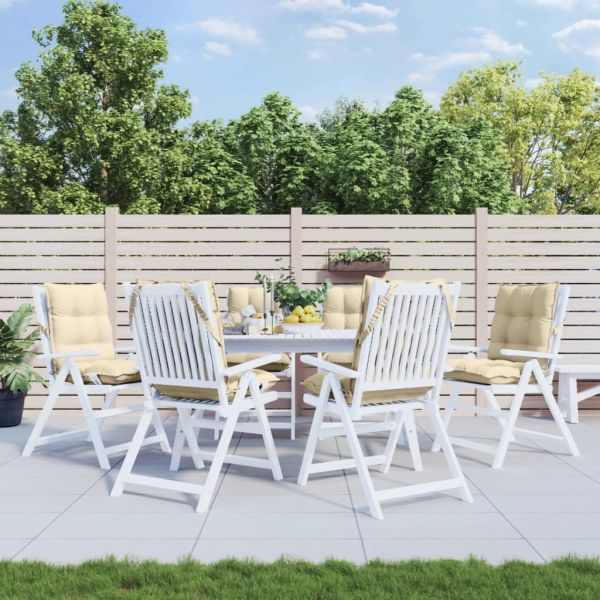 Възглавници за стол ниска облегалка 6 бр бежови Оксфорд плат