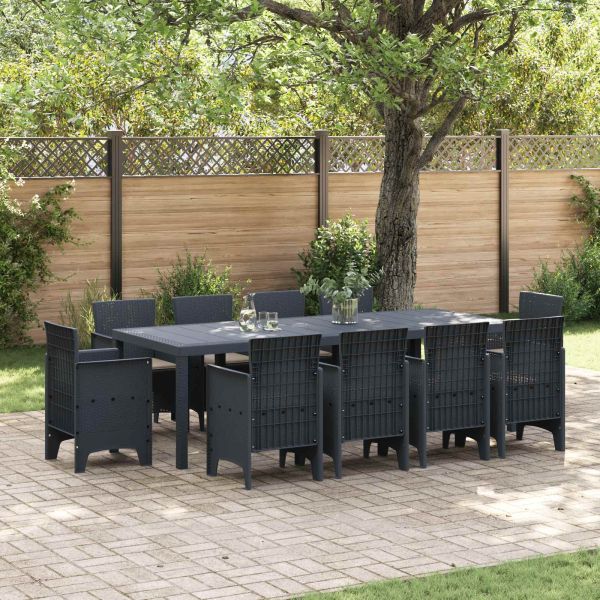 Комплект за хранене в градината 11 pcs Антрацит Полипропилен