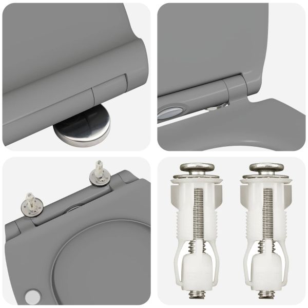 Тоалетна седалка Сив 47 x 37,5 x 3,8 см Дуропласт