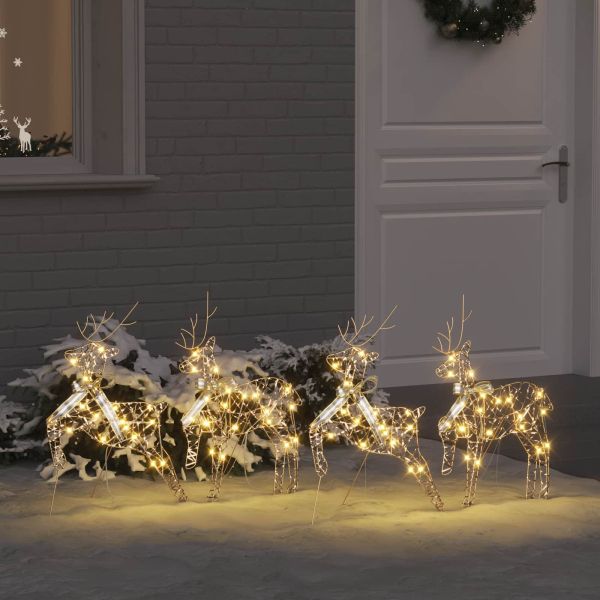 LED елени с 80 LED светодиода 4 pcs Златист PET