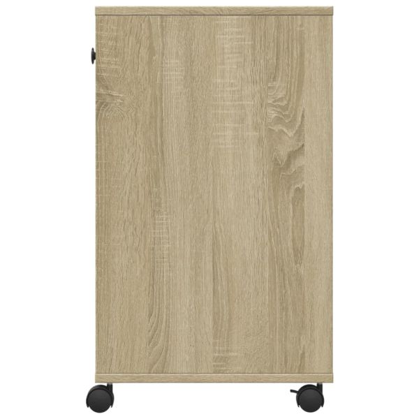 Стойка за принтер с колелца, сонома дъб, 60x40x68,5 см