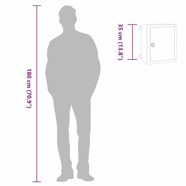 Контролен шкаф Сив 30 x 16,5 x 35 см ABS пластмаса