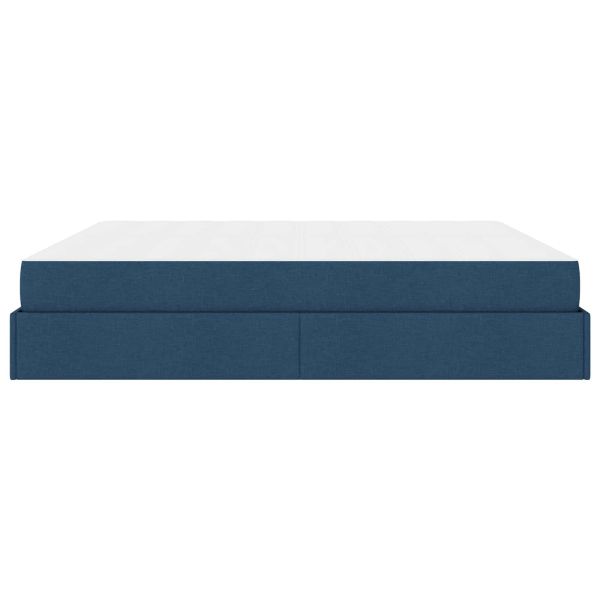 Рамка за легло с матрак с матрак 2 pcs Синьо текстил