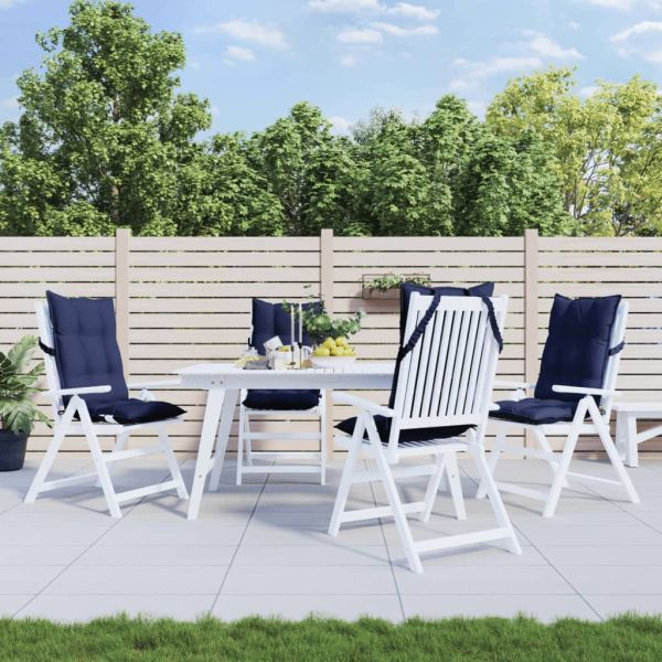 Възглавници за столове с облегалка 4 бр нейви син Оксфорд плат