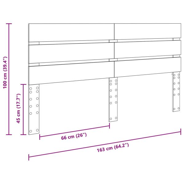 Облегалка за глава с таблото Бяло 160 cm Инженерно дърво