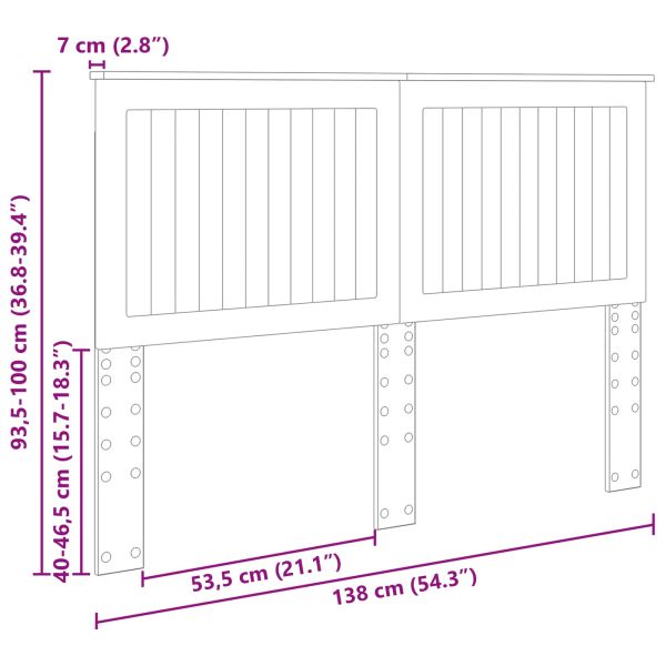 Облегалка за глава с таблото Старо дърво 135 cm Инженерно дърво