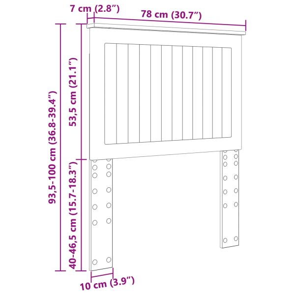 Облегалка за глава с таблото Гланц бяло 75 cm Инженерно дърво