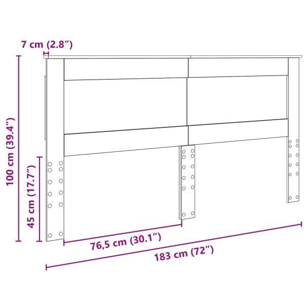 Облегалка за глава с таблото Бяло 180 cm Инженерно дърво