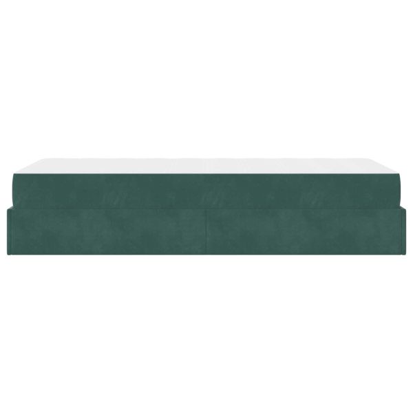 Рамка за легло с матрак с матрак 2 pcs Зелен Кадифе