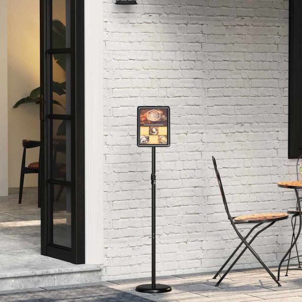 Стендове за търговски прояви Черно 25 x 25 x 125 см Алуминий