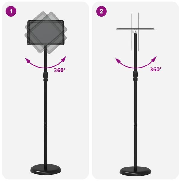 Стендове за търговски прояви Черно 25 x 25 x 125 см Алуминий