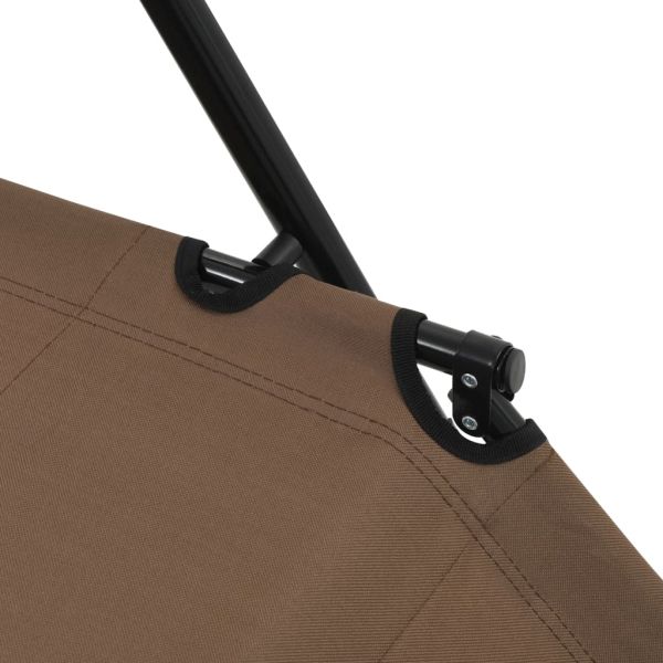 Сгъваеми шезлонги с подложки за крака, 2 бр, стомана, кафяви