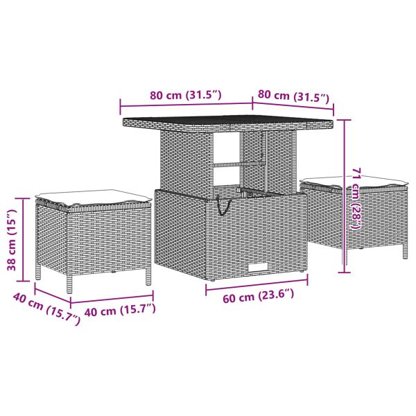 Градински Софа Комплект 11 pcs Черно полиратан