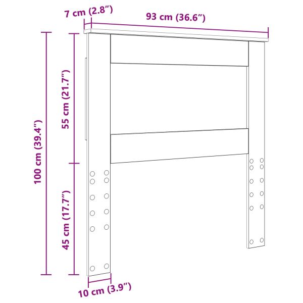 Облегалка за глава с таблото Бяло 90 cm Инженерно дърво