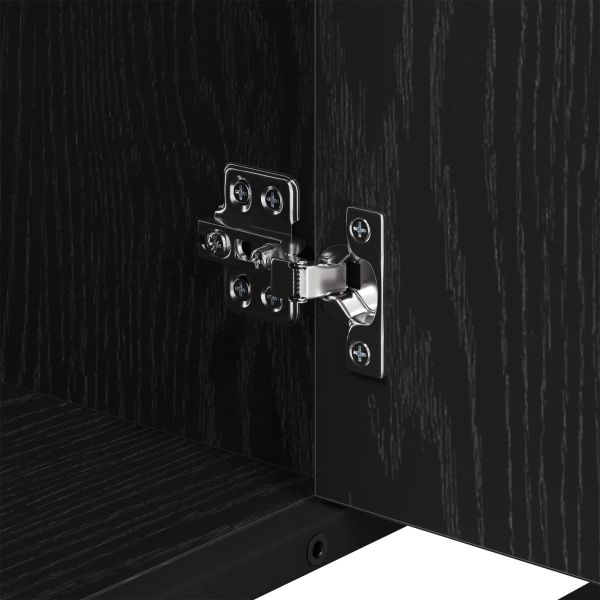 Шкаф за баня с врата Черния дъб 80 x 33 x 60 см Инженерно дърво