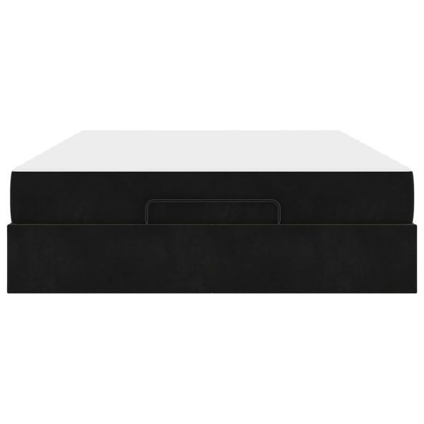 Рамка за легло с матрак с матрак 2 pcs Черно Кадифе