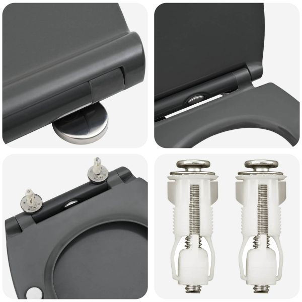 Тоалетна седалка Антрацит 47 x 37,5 x 3,8 см Дуропласт