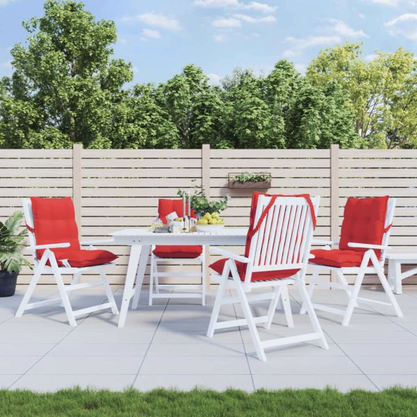 Възглавници за стол с ниска облегалка 4 бр червен Оксфорд плат