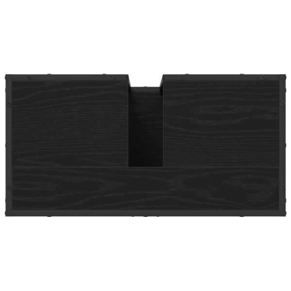 Комплект мебели за баня с рафт 2 pcs Черния дъб Инженерно дърво