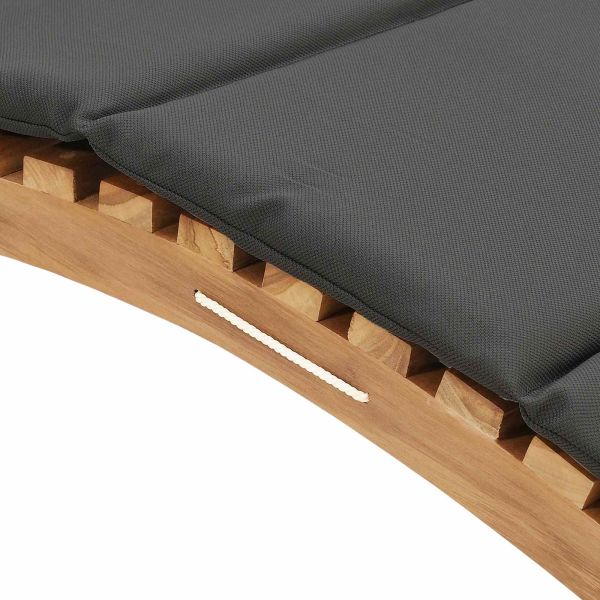 Градински шезлонг с възглавница Кафяво 198 x 55 x 58,5 см