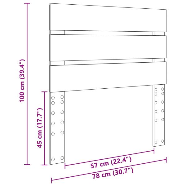 Облегалка за глава с таблото Бяло 75 cm Инженерно дърво