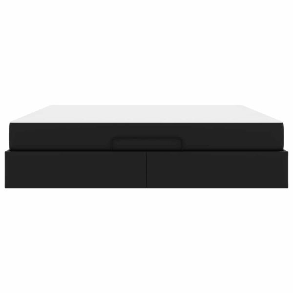 Рамка за легло с матрак с матрак 2 pcs Черно ПВЦ