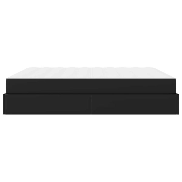 Рамка за легло с матрак с матрак 2 pcs Черно ПВЦ