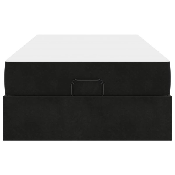 Рамка за легло с матрак с матрак 2 pcs Черно Кадифе