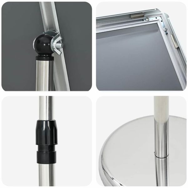 Стендове за търговски прояви Сребрист 25 x 25 x 125 см Алуминий