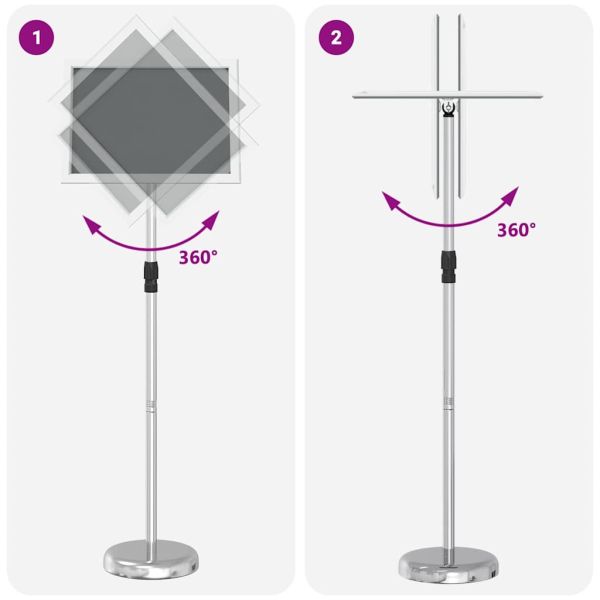 Стендове за търговски прояви Сребрист 25 x 25 x 125 см Алуминий