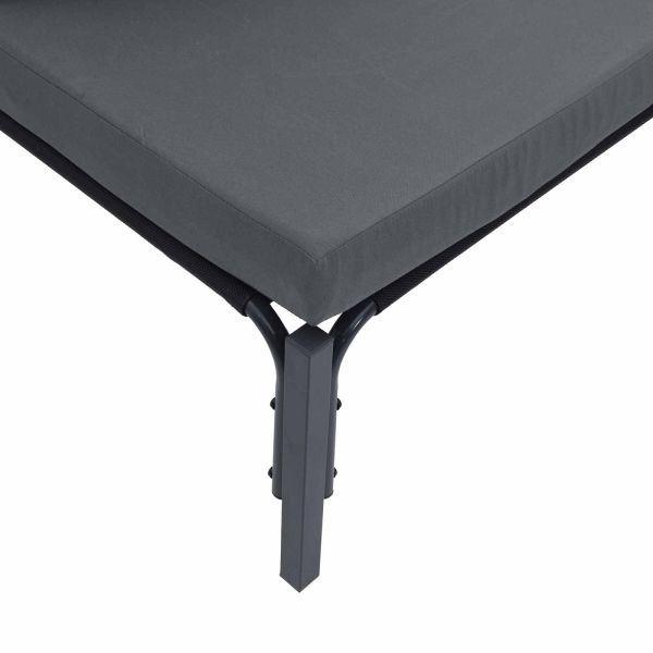 Градински Софа Комплект с възглавница 9 pcs Черно Стомана