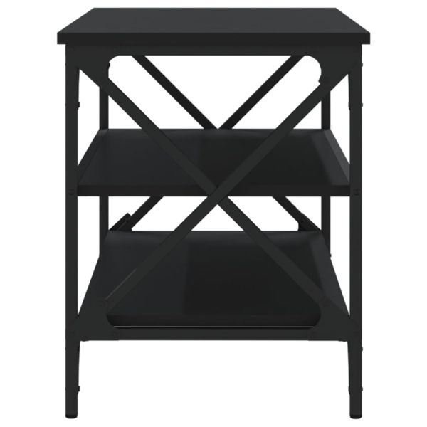 ТВ шкаф, черен, 80x40x50 см, инженерно дърво