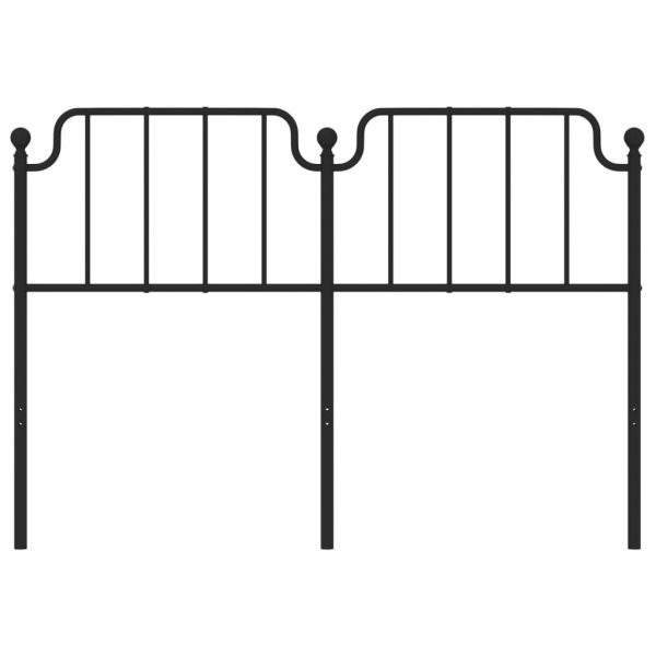 Метална резервна табла за легло, черна, 160 см