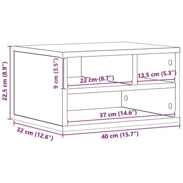 Стойка за принтер Черния дъб 40 x 32 x 22,5 см Инженерно дърво