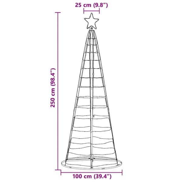 LED Коледна Елха с 390 LED светодиода Топло бяло 250 cm Желязо