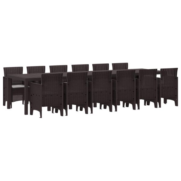 Комплект за хранене в градината 13 pcs Кафяво Ратан Polt