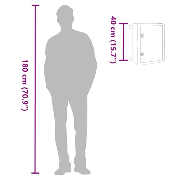 Контролен шкаф Сив 30 x 16,5 x 40 см ABS пластмаса