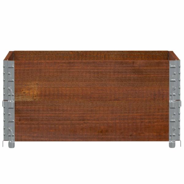 Палетни страници, кафяв, 2 бр, 80x60 см, борова дървесина масив