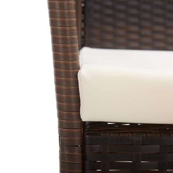 Градински кресла с възглавници, 2 бр, кафяв полиратан