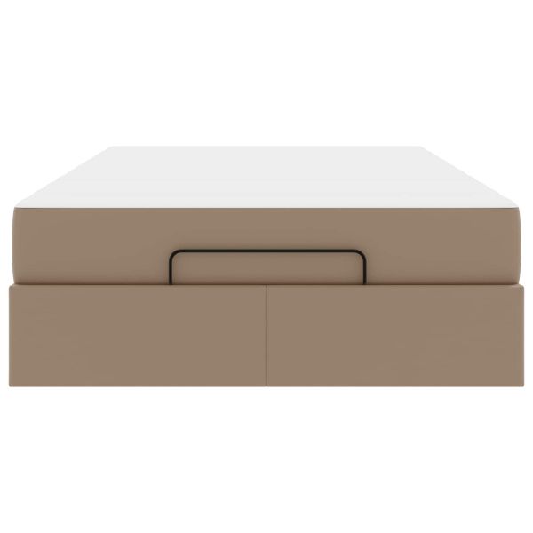 Рамка за легло с матрак с матрак 2 pcs Кафеникаво ПВЦ