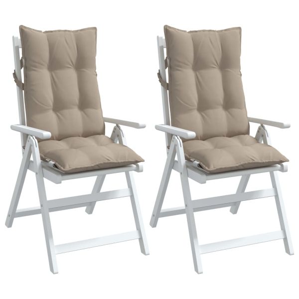 Възглавници за стол с висока облегалка 2 бр таупе Оксфорд плат