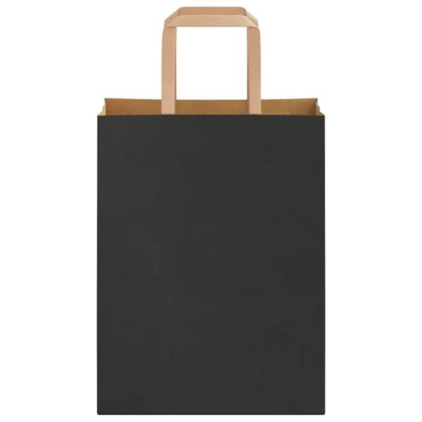 Хартиени торбички 50 бр с дръжки черни 21x11x28 см