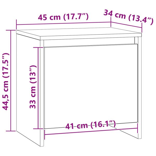 Нощен шкаф Черния дъб 45 x 34 x 44,5 см Инженерно дърво