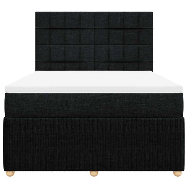 Боксспринг легло с матрак, черно, 160x200 см, плат