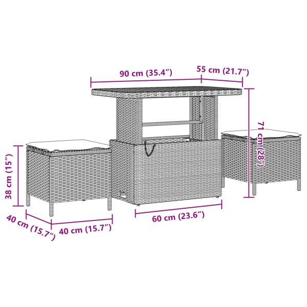 Градински Софа Комплект 13 pcs Черно полиратан